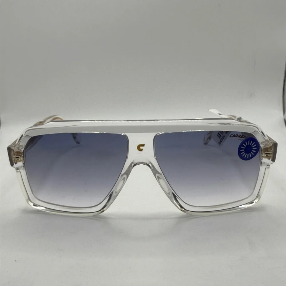 Carrera Transparent Frame Sunglasses with Blue Lenses 1053